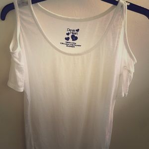 White Open Shoulder Top